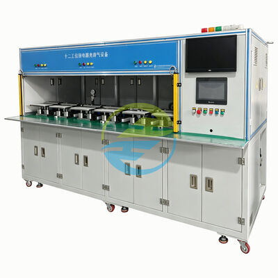 12-station relais laad evacuatie tester, EV relais helium lek testapparatuur, automotive relais luchtdichtheid detector, multi-station vacuüm lekbank, helium terugwinning afdichting testmachine
